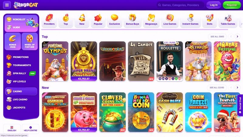 Robocat casino giochi