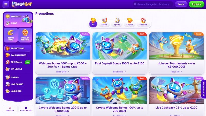 Robocat casino bonus