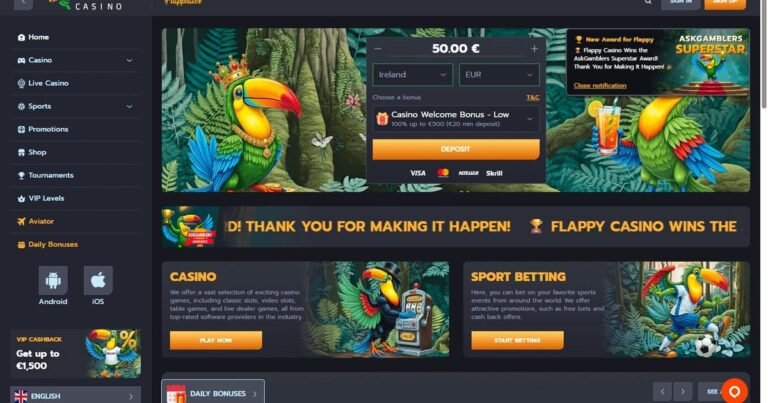 Flappy Casino registrazione e prime impressioni
