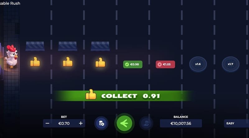 Uncrossable Rush in modalità demo su Goldzino – Modalità demo: cosa offre